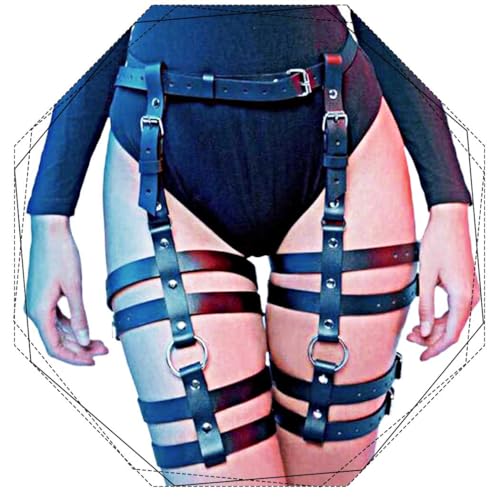 Leather Leg Harness Thigh Black Fashion Rave Body Accessories for Women