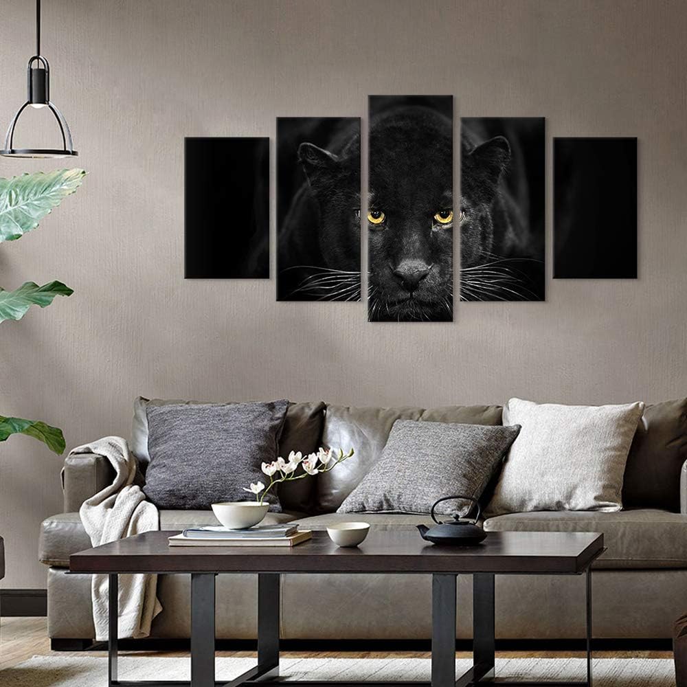 Black Panther 5-Piece Modern Canvas Wall Art