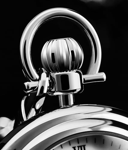 Stainless-Steel Skeleton Pocket Watch