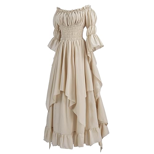 Renaissance Dress Women Medieval Costume Victorian Dresses Peasant Gothic Fairy Witch Wedding Under Dress