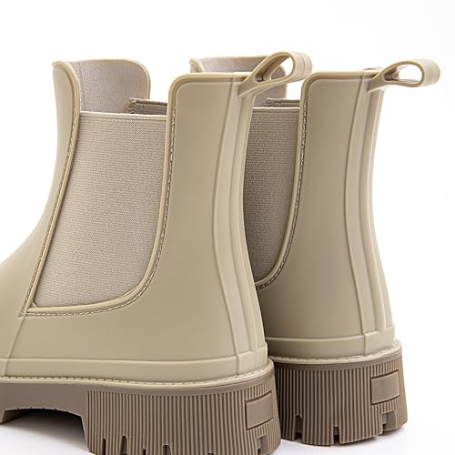 Women's Short Rain Boots Waterproof Chelsea Rain Boots For
