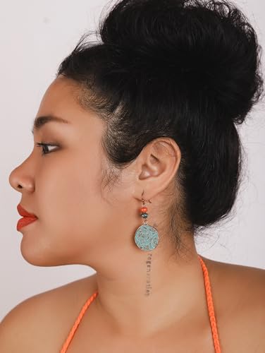 Antique Turquoise Bohemian Drop Earrings