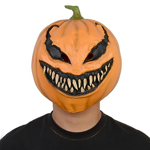 Creepy Pumpkin Mask, Scary Pumpkin Head Mask For Halloween Costume Party Props Adult Men Women