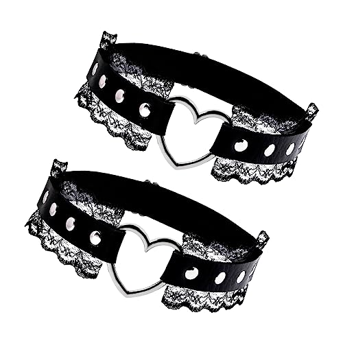 Leather Garter Belt for Women Girl Gothic Punk Harness Black