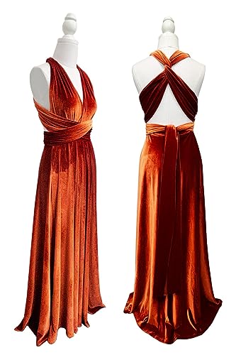 72styles Velvet Multi-Way Wrap Infinity Maxi Dress for Bridesmaids