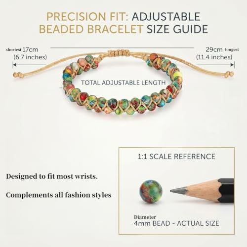 7 Chakra Healing Bracelet for Women Men, Jasper Bead Inspirational Gift