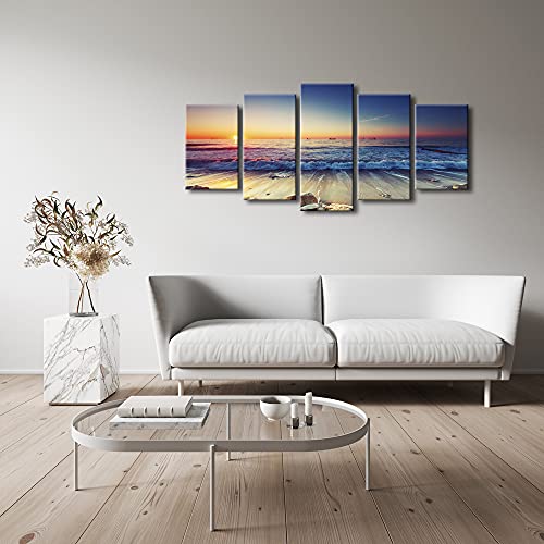 Ocean Seascape 5-Piece Modern Canvas Wall Art