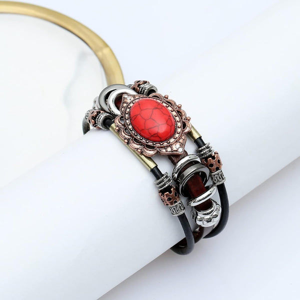 S SUSANN Leather Bracelets for Women Multilayer Bracelets for Women with Genuine Leather Layered Bracelets Boho/Bohemia Style Jewelry for Men and Woman