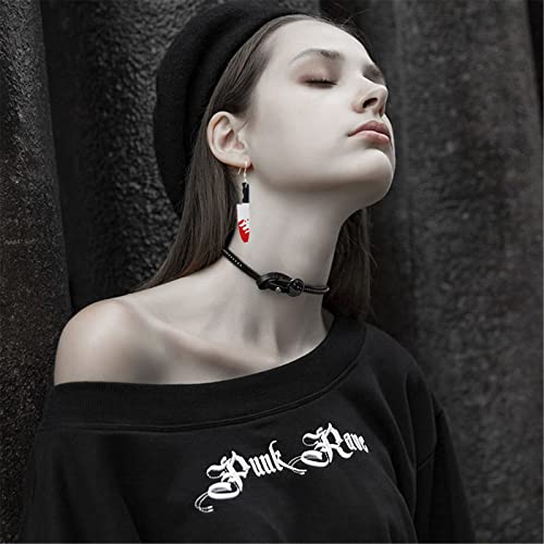 coadipress Punk Fire Element Circle Earrings for Women Flame Acrylic Geometric Round Black Flame Earrings Funny Creative Gothic Vintage Cosplay Halloween Exaggerated Drop Dangle Earrings
