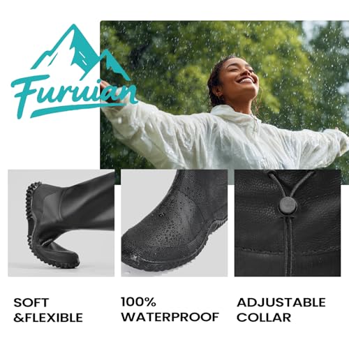 Slim Rain Boots Women Tall Packable Boots Waterproof