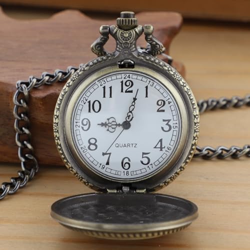 Hollowed-Out Eagle Quartz Men's Pocket Watch