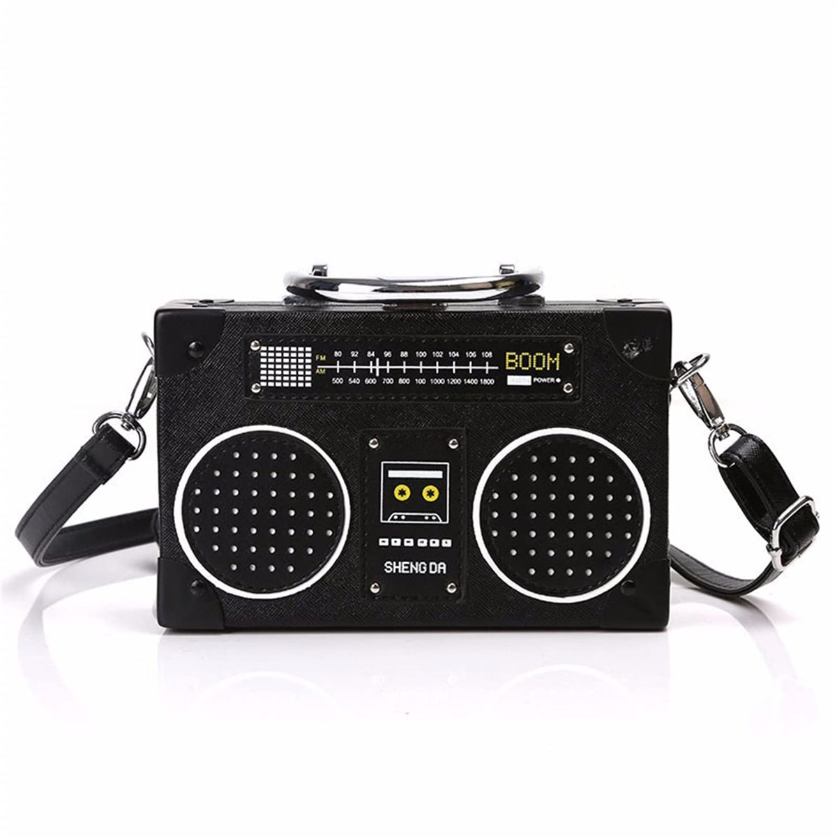 Vintage Radio-Shaped Crossbody Bag