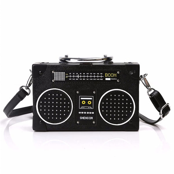 Vintage Radio-Shaped Crossbody Bag