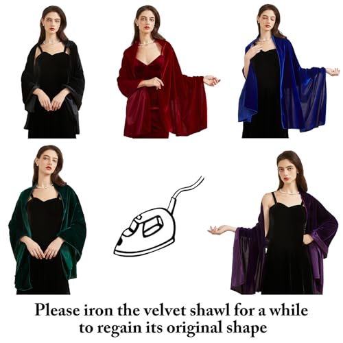 Huralona Women Velvet Shawl and Wrap Wedding Bridal Scarf for Evening Dress