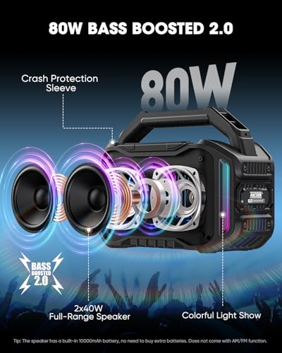 80W Rugged Bluetooth Speaker – Jobsite & Outdoor Secondary image