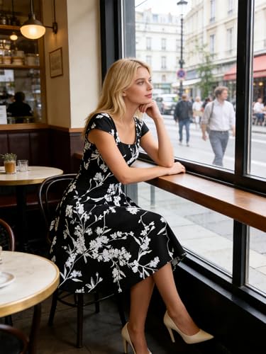 Women's Cocktail Dress 1950s Retro Swing Dress