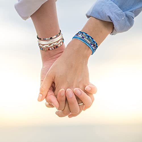 24 Pcs Boho Surfer Bracelet Anklet Adjustable Beaded Anklets Handmade Braided Bracelet Colorful Anklet Summer String Rope Ankle Bracelets Waterproof Surfer Beach Bracelet Boho Jewelry for Women Men