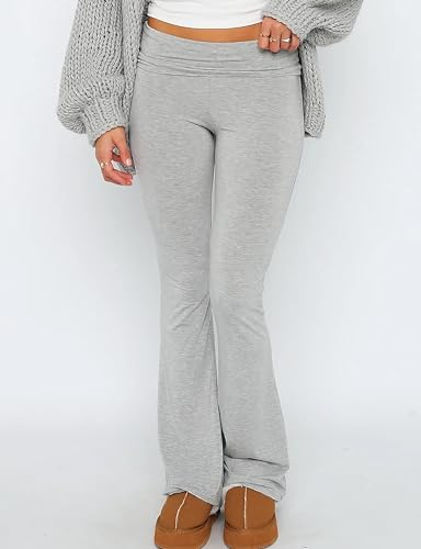 Women's Flare Skinny Pants Fold Over Leggings Stretch Secondary image