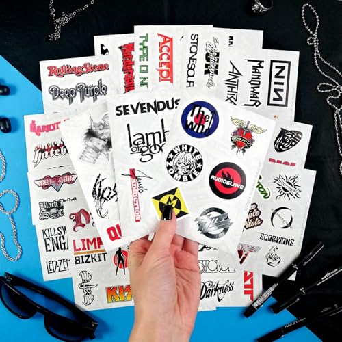 100Pcs Classic Rock Stickers — Rockabilly Guitar & Music Emblems