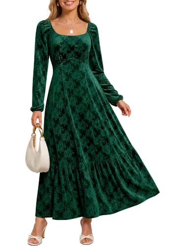 Caracilia Womens Long Sleeve Velvet Formal Fall Maxi Dress Main image