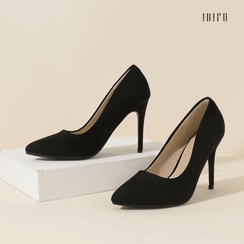 IDIFU Women's Stiletto High Heels Sexy Closed Pointed Toe Pumps