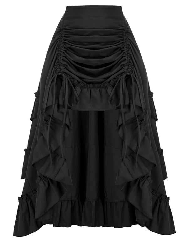 Scarlet Darkness Women Renaissance Pirate Skirt High-Low Whimsical Clothes