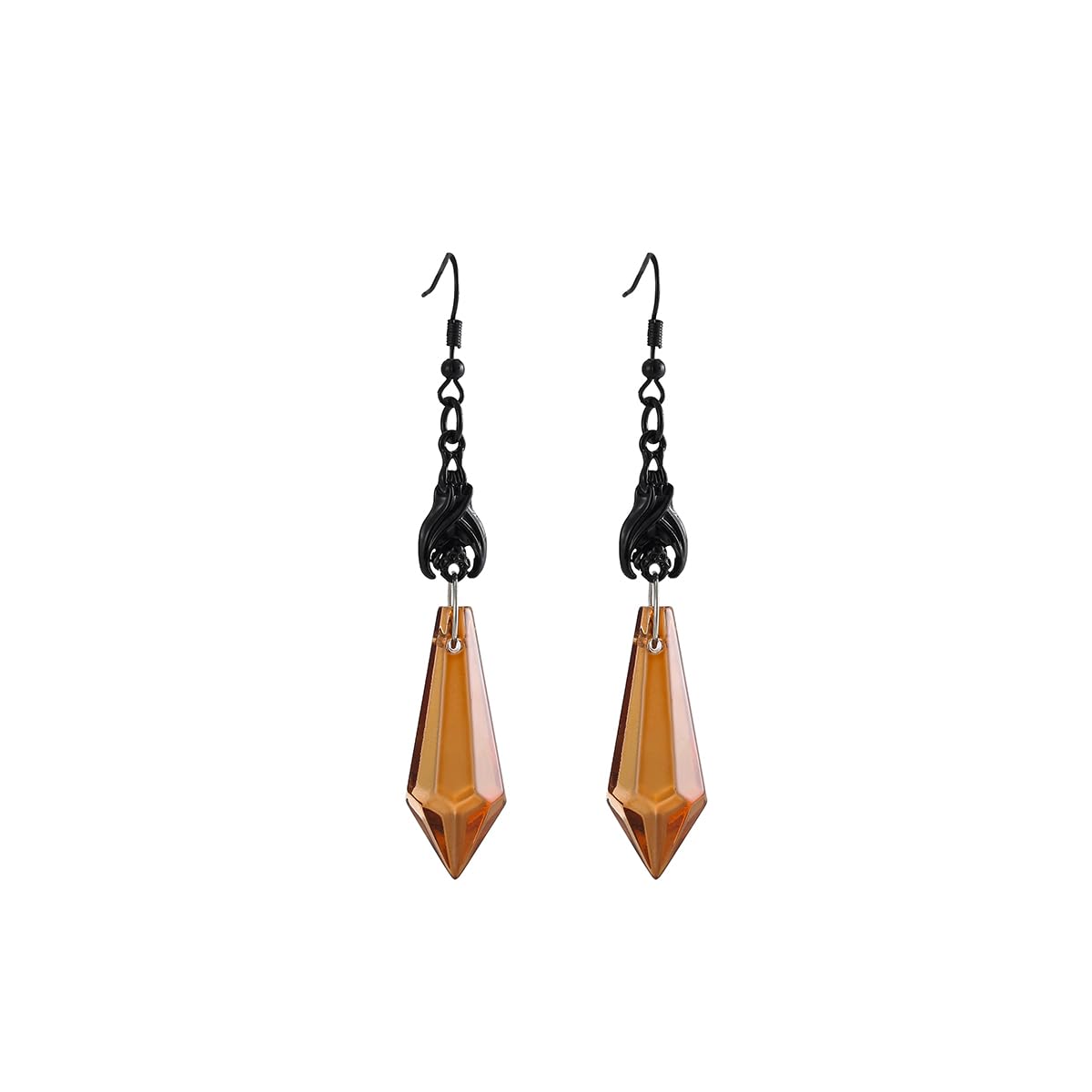 Gothic Dark Bat Dangle Earrings Red Black Crystal Gems Bat Earrings Punk Rock Style Bats Animal Earrings Halloween Costumes Earrings Jewelry for Women