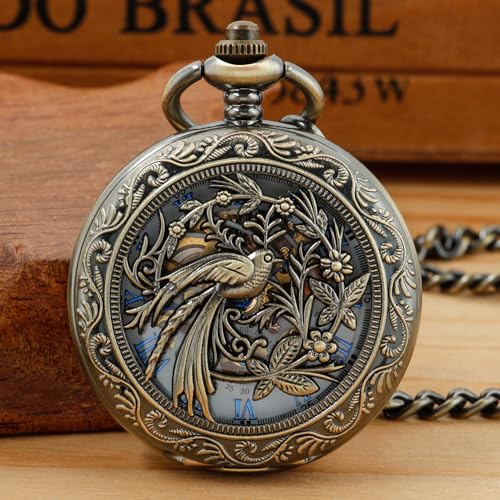 Bronze Eagle Mechanical Pocket Watch — Men's Roman Dial