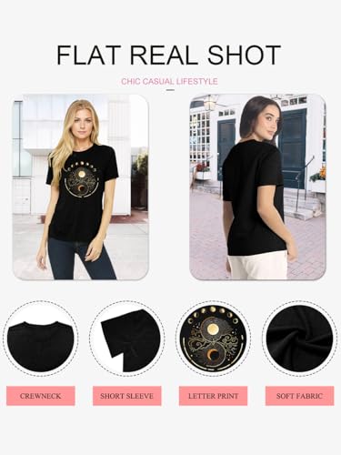 Women Mystical Moon and Sun Shirt Vintage Celestial Moon Top