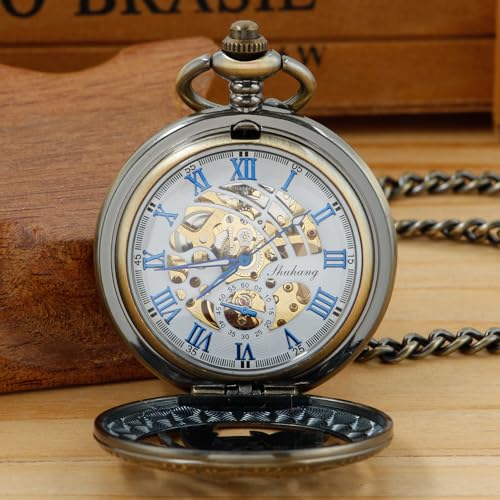 Bronze Eagle Mechanical Pocket Watch — Men's Roman Dial
