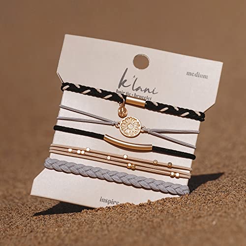 K'lani Inspire Hair Tie Bracelets - Elastic Ponytail Holder - Medium