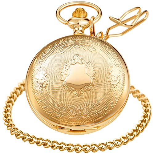Carved Flower Quartz Pocket Watch with Quartz Movement, Pocket Watch w Secondary image