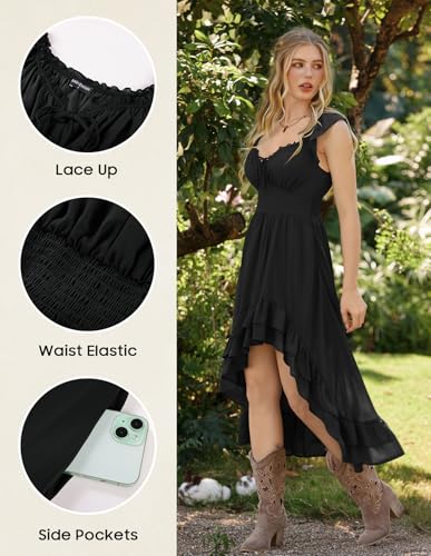Scarlet Darkness Renaissance Corset Dress Off Shoulder Chiffon Sundress