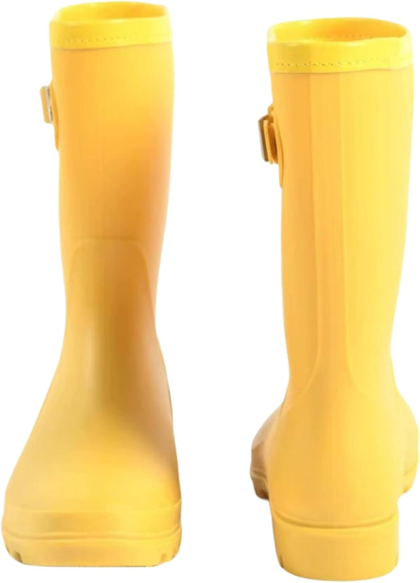 Women's Mid Calf Rain Boots Waterproof Fashion Shoes