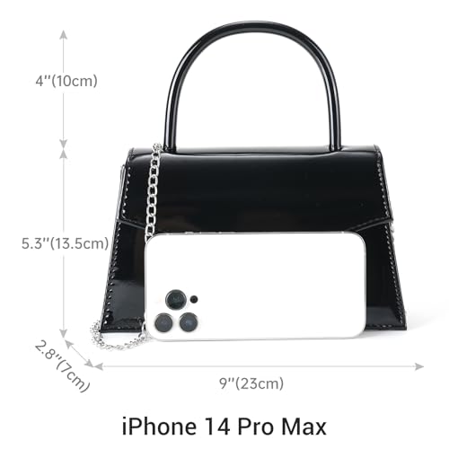 Patent Leather Top-Handle Evening Clutch