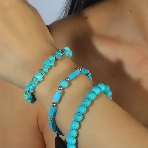 3Pcs Natural Stone Bracelets for Women 8mm Crystal Beaded Bracelets Handmade Stretch Bracelet Healing Crystal Jewelry for Women
