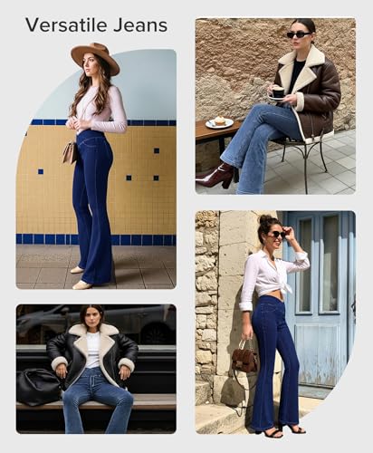Stretchy Jeans For Women Flare Jeggings Leggings With Pockets