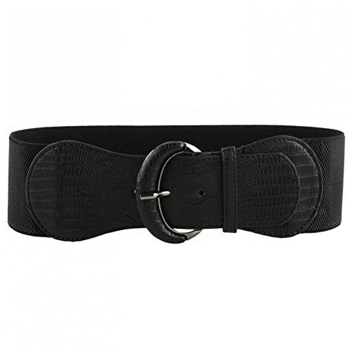 Pu Leather Elastic Wide Belt For Women Ladies Dress Stretch Thick