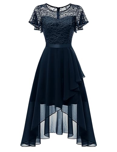 Wedtrend Women's Formal Wedding Guest Dress Ruffle Bridesmaid Dress Flutter Sleeve Prom Dresses for Teens