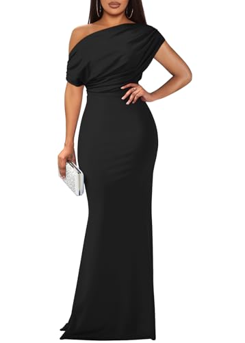 YMDUCH Women's Sleeveless Off Shoulder Long Formal Party Dress