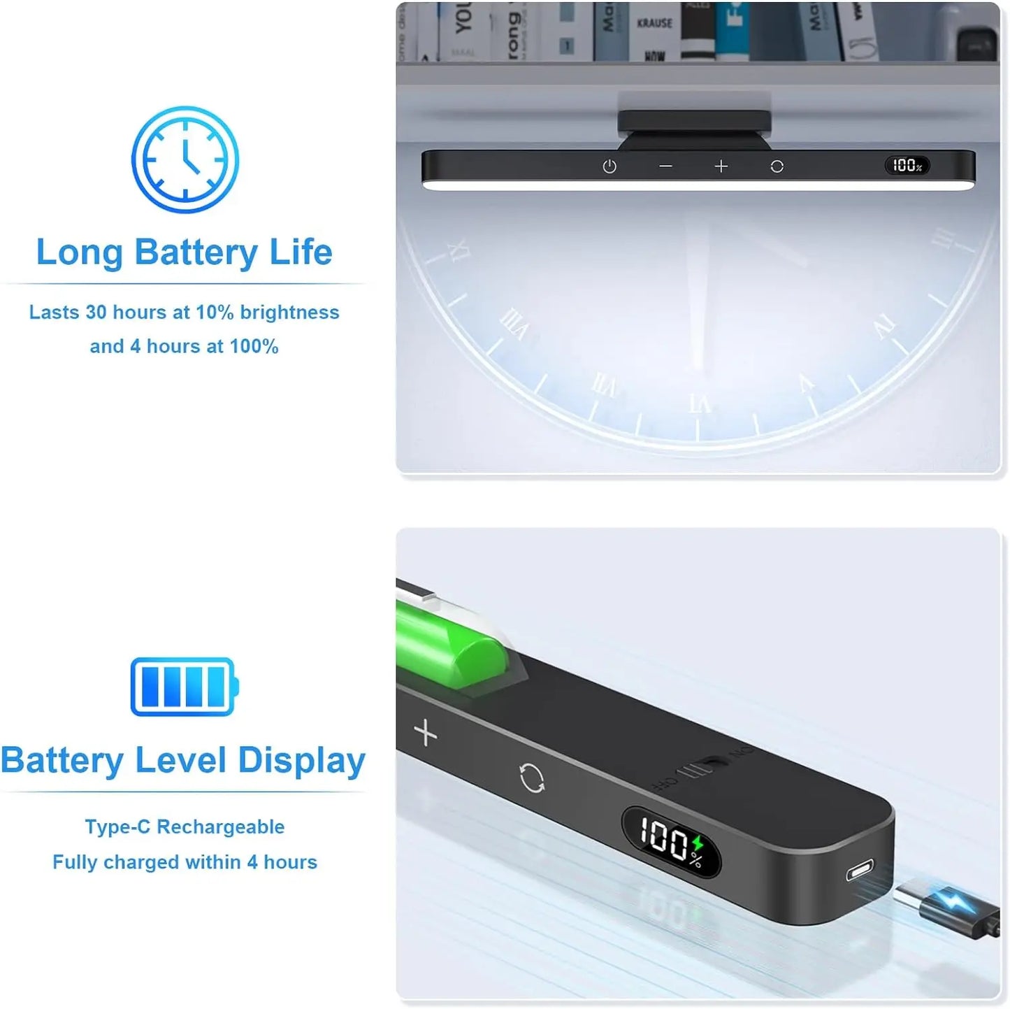 Willed 5w Dimmable Night LED Light With 2500mah Rechargeable Under Cabinet for Closet Bedside Desk