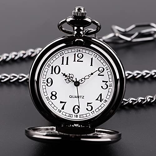 Smooth Pocket Watch Alloy Steel Quartz Roman/Arabic Numerals with 37cm