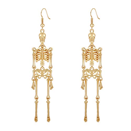 Halloween Skeleton Earrings Spooky Skull Skeleton Dangle Earrings for Women Costume Dress Up Ghost Earrings Halloween Outfits Jewelry Accessories Gifts