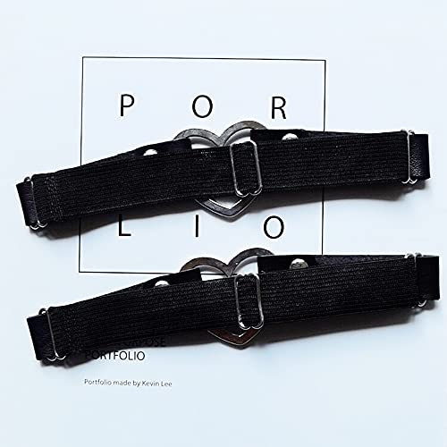 2PCS Leather Heart Garter - Adjustable Leg Ring for Cosplay, Spike Party