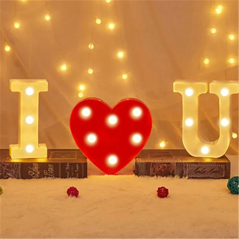 Number Letter Lamp Luminous Alphabet LED Light for Home Wedding Birthday Christmas Party Decoration