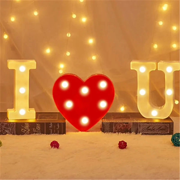 Number Letter Lamp Luminous Alphabet LED Light for Home Wedding Birthday Christmas Party Decoration