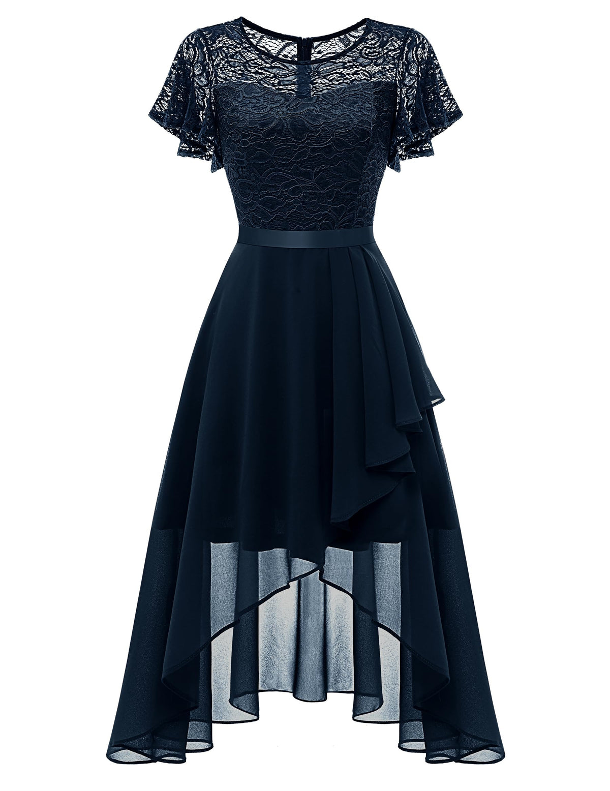 Wedtrend Women's Formal Wedding Guest Dress Ruffle Bridesmaid Dress Flutter Sleeve Prom Dresses for Teens
