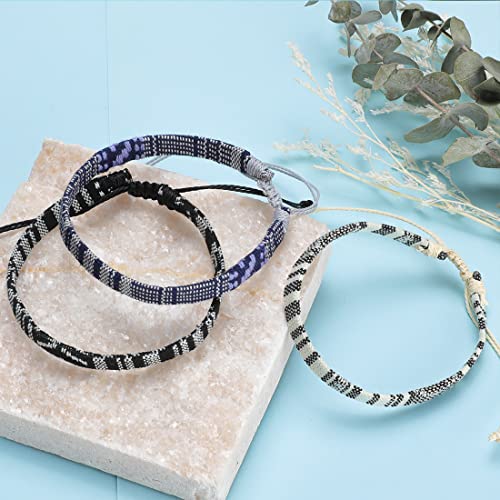 Beach Bracelet Set for Men and Women, Surfer Men Bracelet, Braided Boho Summer Bracelets Adjustable Men's Bracelet Handmade Women Bracelet String Rope Ankle Bracelets Birthday Gift