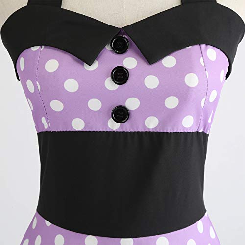 Floral Vintage Swing Dress - Halter Neck - 1950s Rockabilly Pin-Up Style