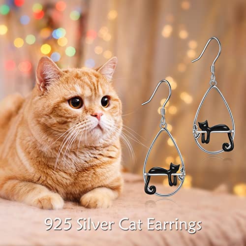 YFN Animal Earrings Sterling Silver Animal Heart Hoop Dangle Earrings Cute Jewelry Gifts for Women